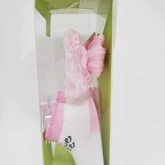 Disney Baby Minnie Mouse Headwrap Socks Pink Set NIP - Picture 4 of 7